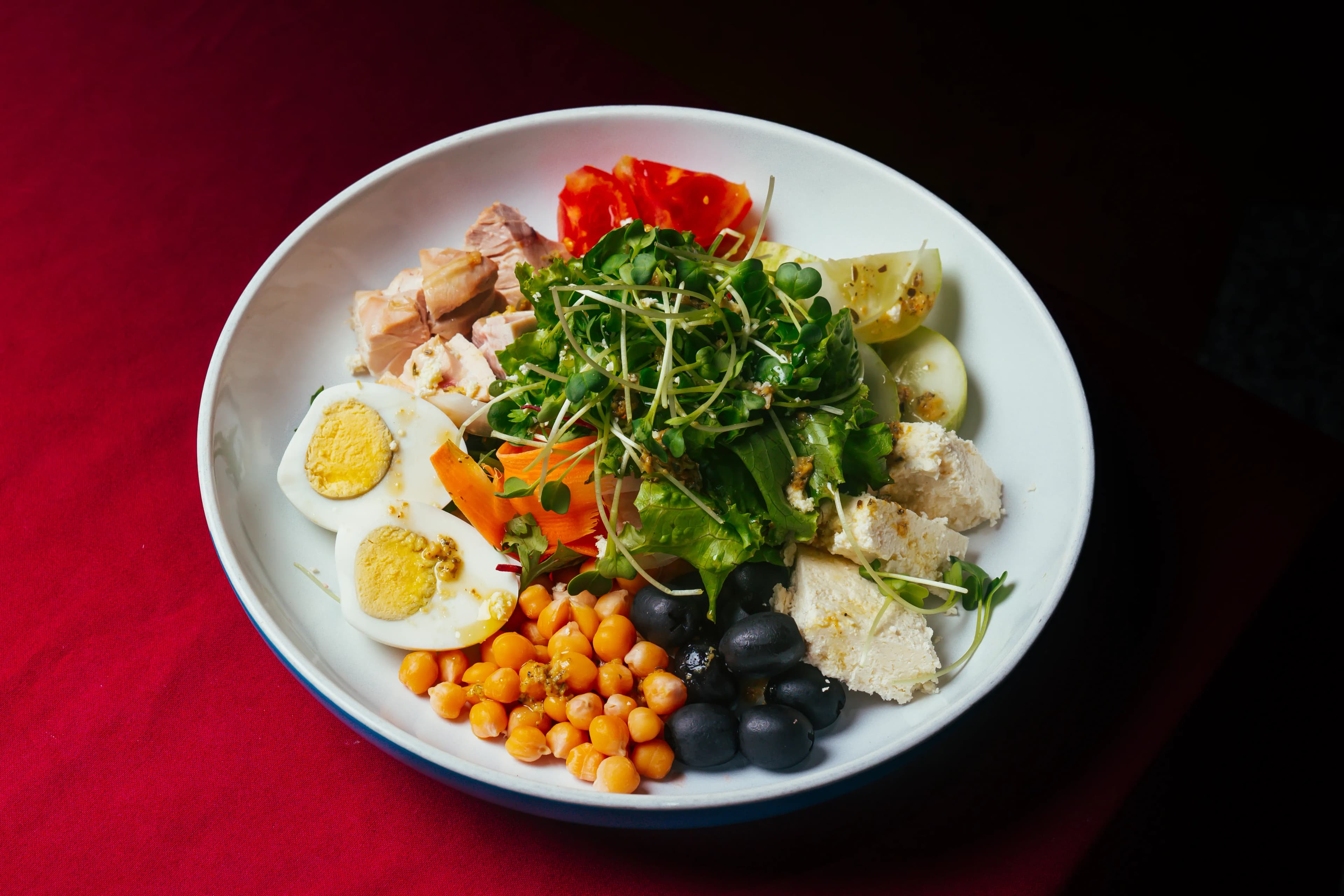 A salad plate on the terrace